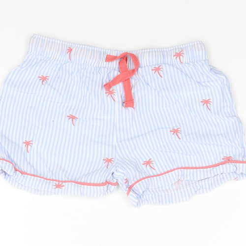 Marks and Spencer Girls Blue Striped Viscose Sailor Shorts Size 9-10 Years  Regular