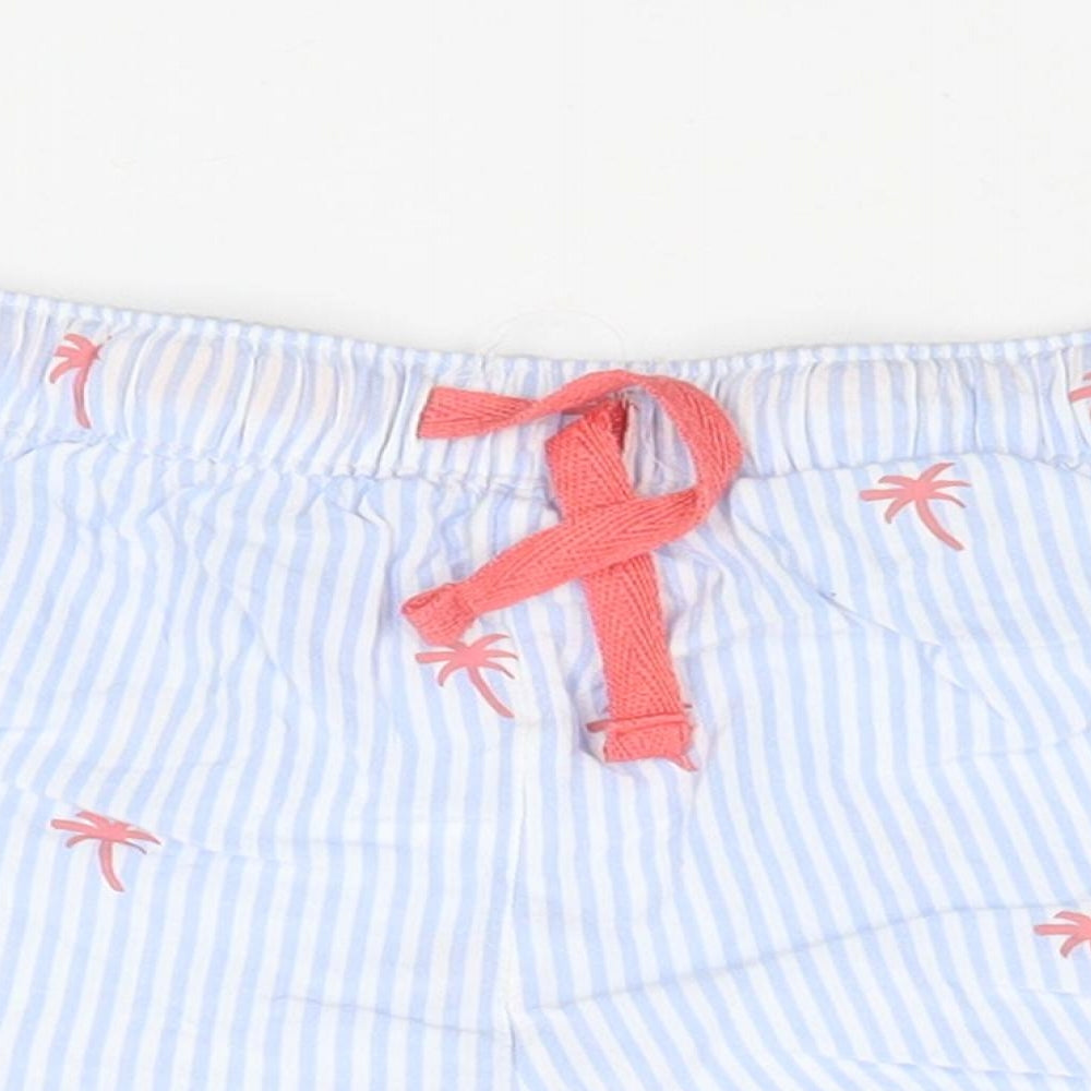 Marks and Spencer Girls Blue Striped Viscose Sailor Shorts Size 9-10 Years  Regular