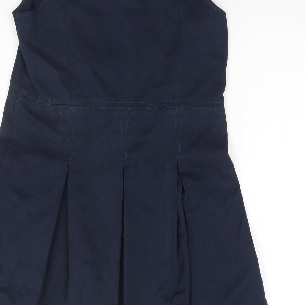 Marks and Spencer Girls Blue  Polyester A-Line  Size 9-10 Years  Round Neck  - School