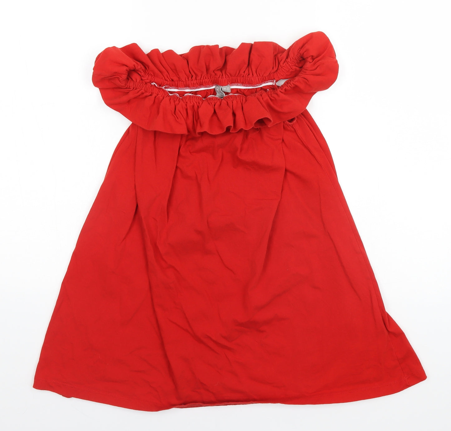 ASOS Womens Red  Cotton A-Line  Size 8  Round Neck