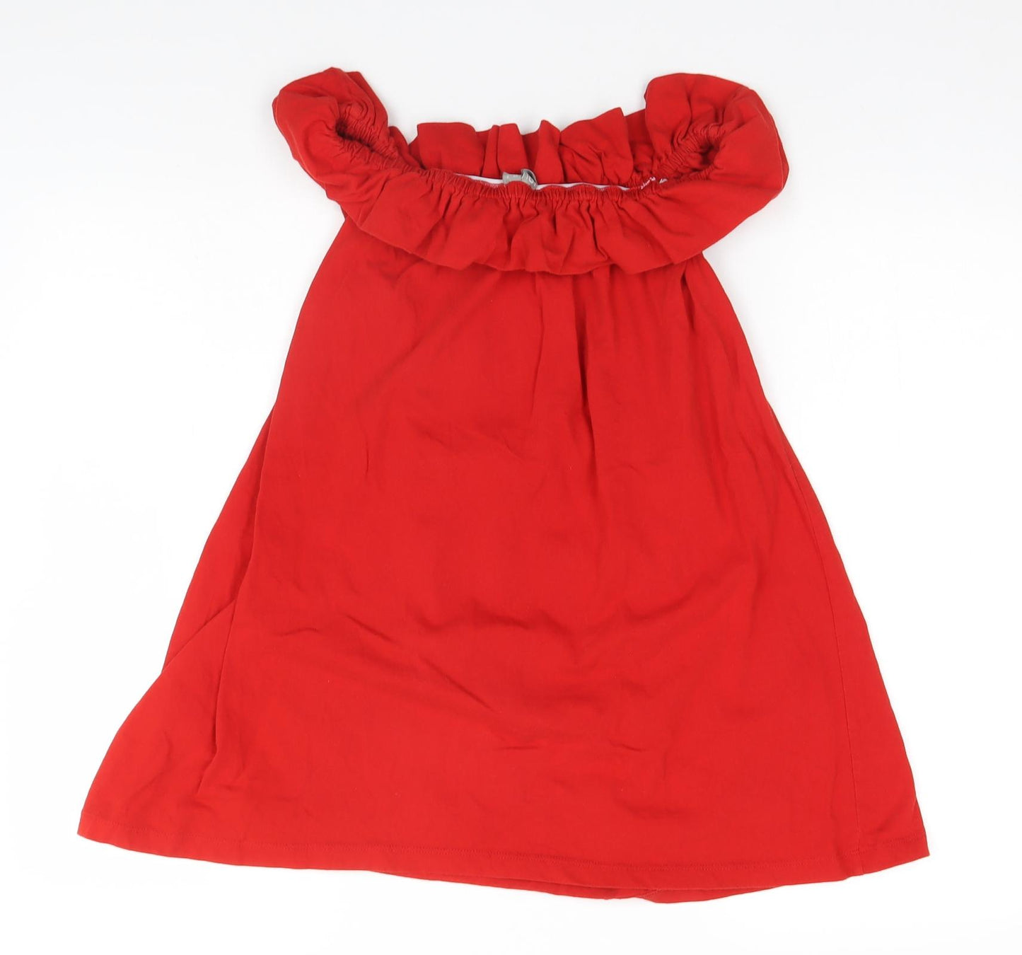 ASOS Womens Red  Cotton A-Line  Size 8  Round Neck