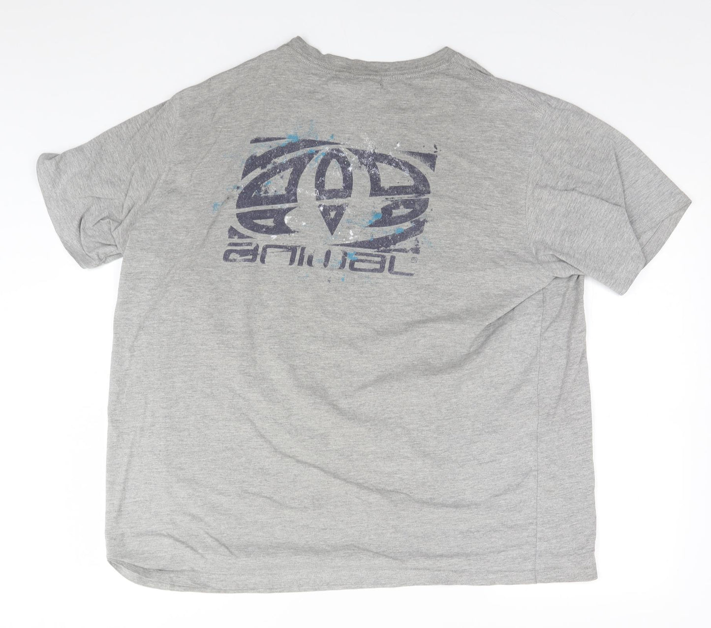 Animal Mens Grey  Cotton  T-Shirt Size 2XL Round Neck