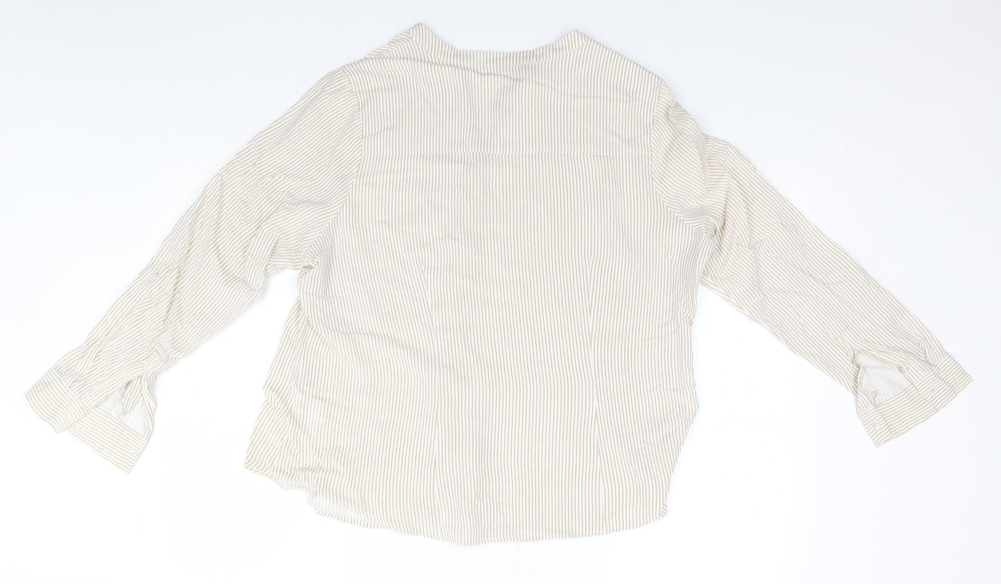 Atmosphere Womens Green Striped Viscose Basic Button-Up Size 20 Collared