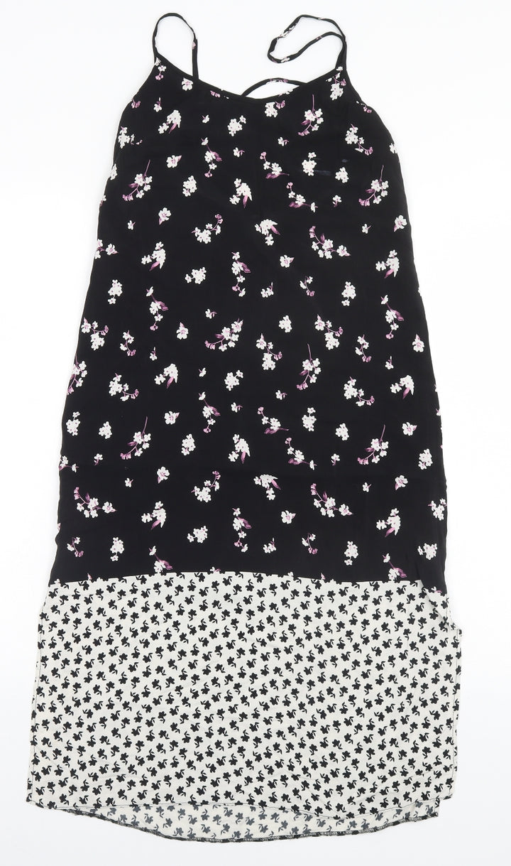 ASOS Womens Black Floral Viscose Pencil Dress Size 8 Halter