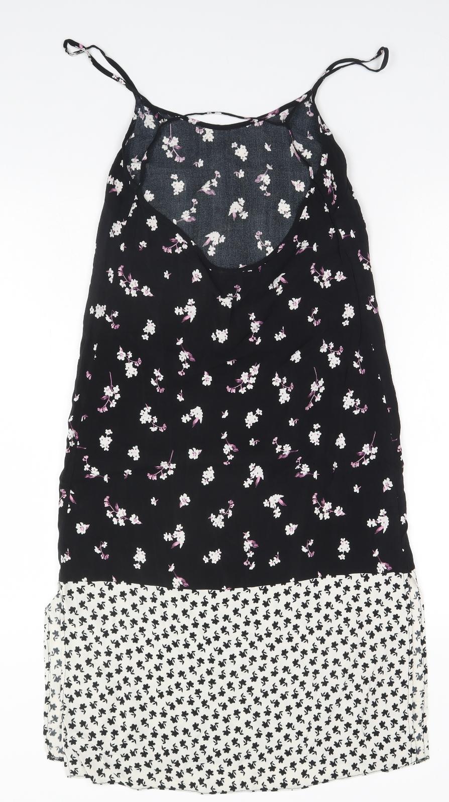 ASOS Womens Black Floral Viscose Pencil Dress  Size 8  Halter