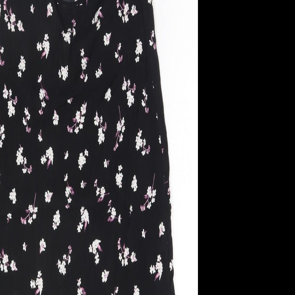 ASOS Womens Black Floral Viscose Pencil Dress  Size 8  Halter