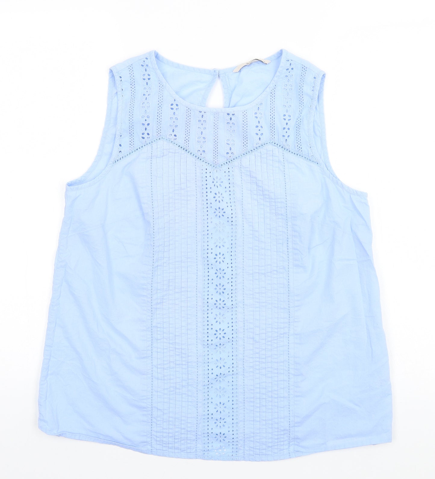 TU Womens Blue  Cotton Camisole Tank Size 14 Round Neck