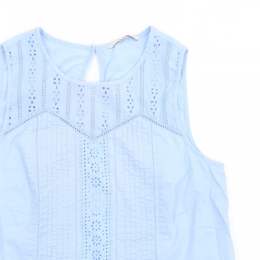 TU Womens Blue  Cotton Camisole Tank Size 14 Round Neck