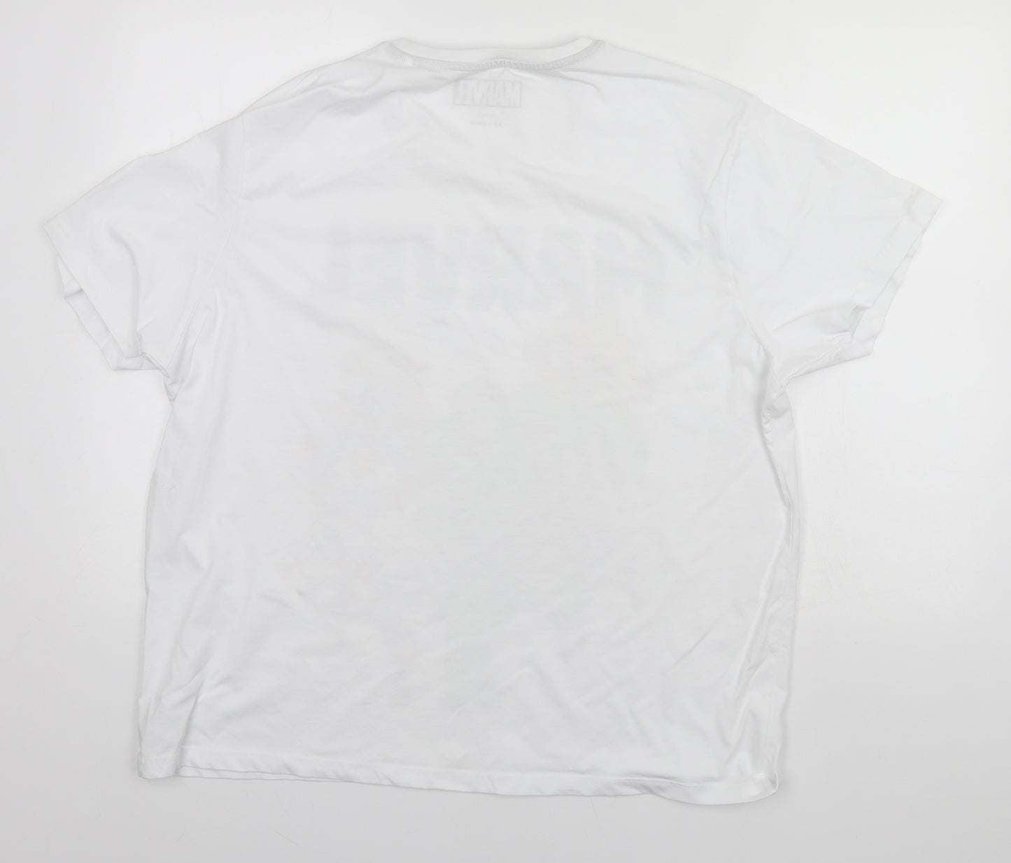Marvel Mens White  Cotton  T-Shirt Size 2XL Round Neck