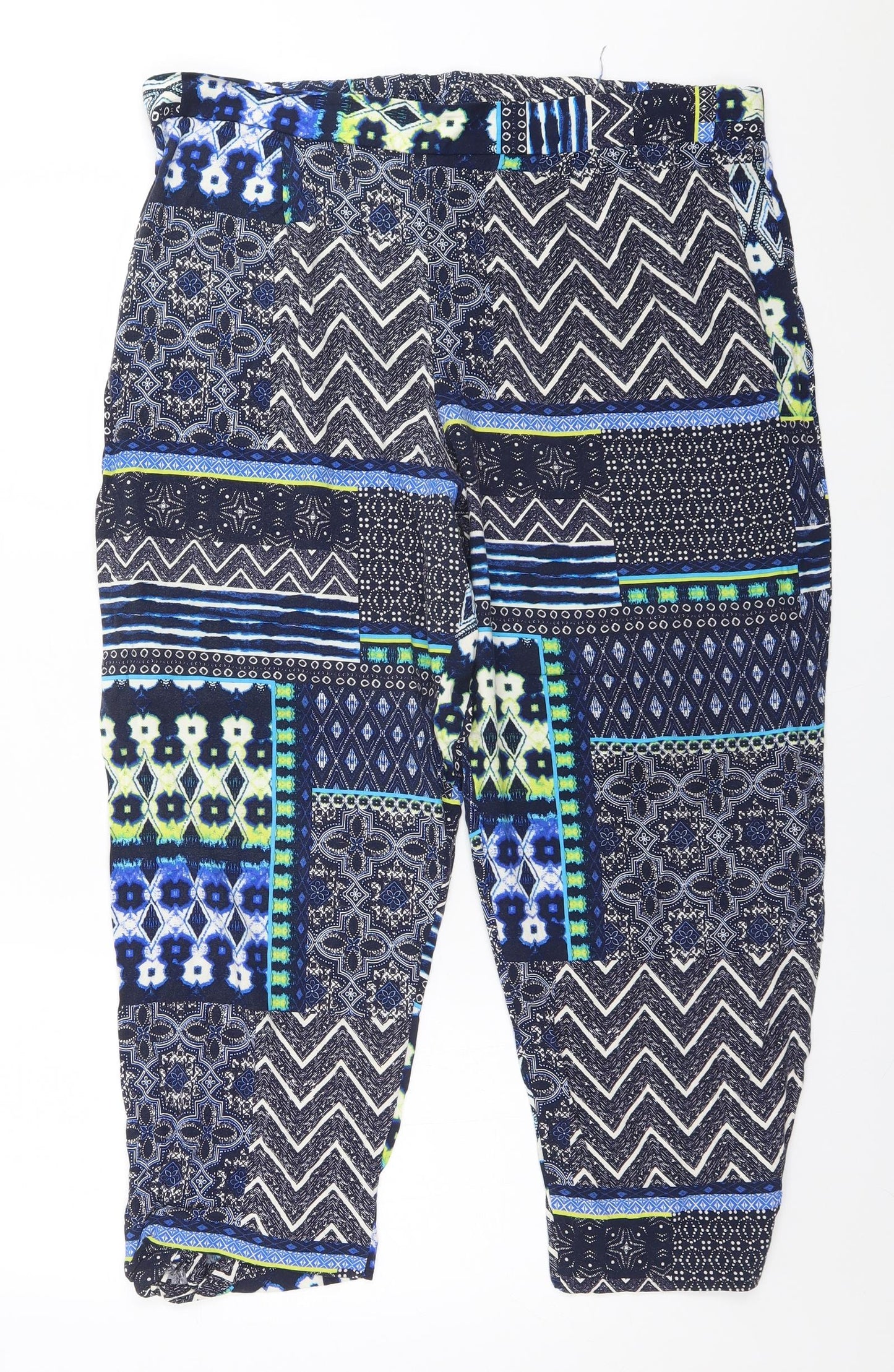 George Womens Blue Geometric Viscose Trousers  Size 20 L24 in Regular