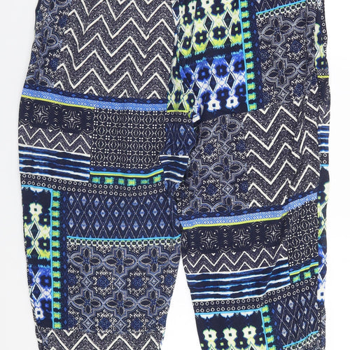 George Womens Blue Geometric Viscose Trousers  Size 20 L24 in Regular