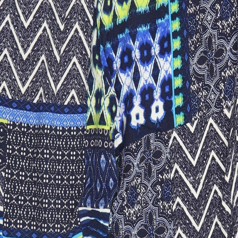 George Womens Blue Geometric Viscose Trousers  Size 20 L24 in Regular