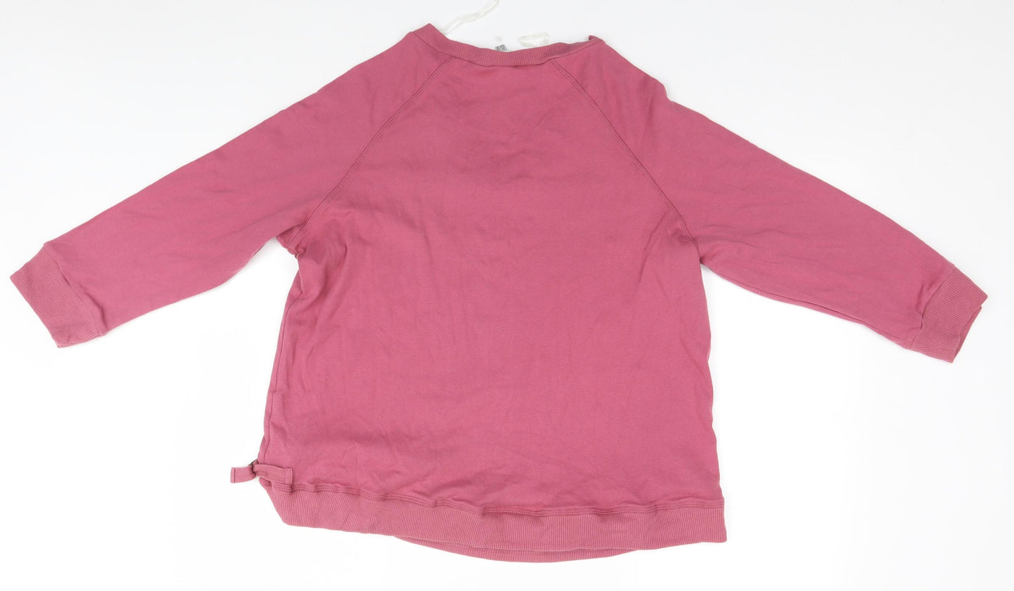 Preworn Womens Pink V-Neck  Cotton Pullover Jumper Size 22