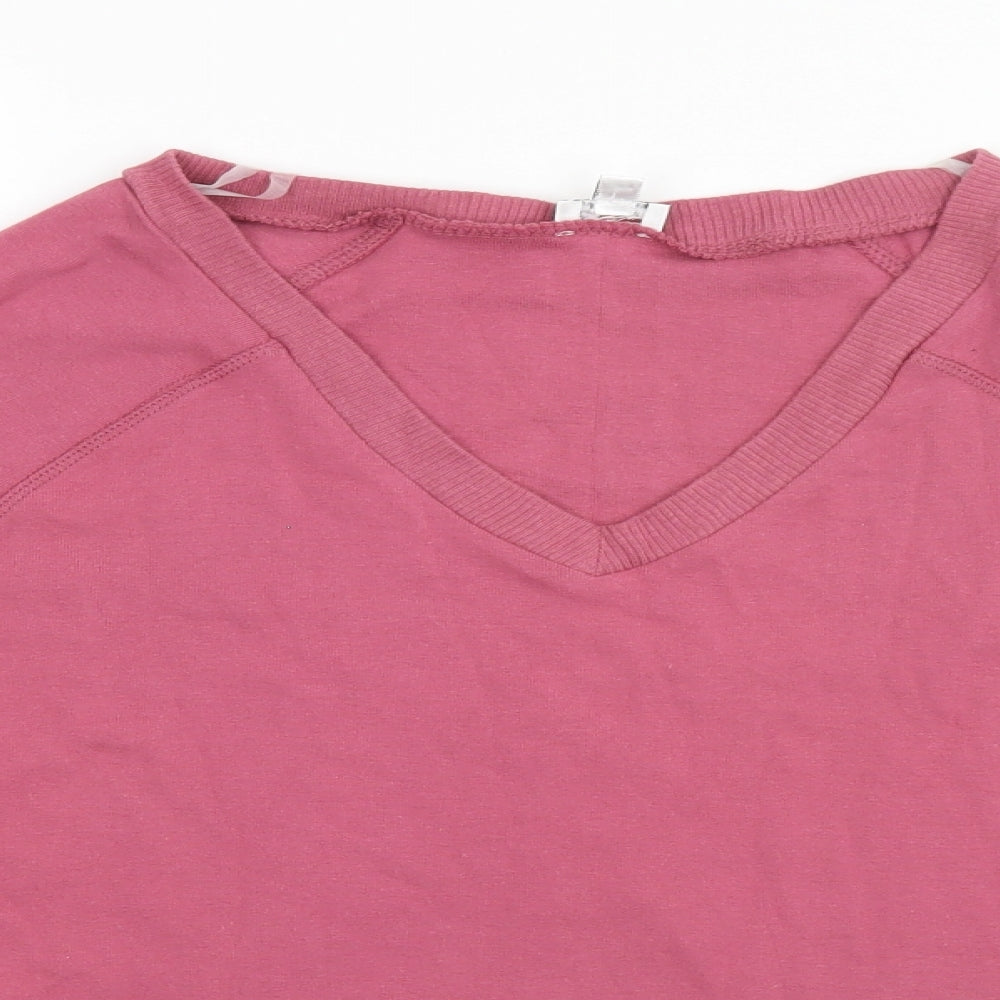 Preworn Womens Pink V-Neck  Cotton Pullover Jumper Size 22