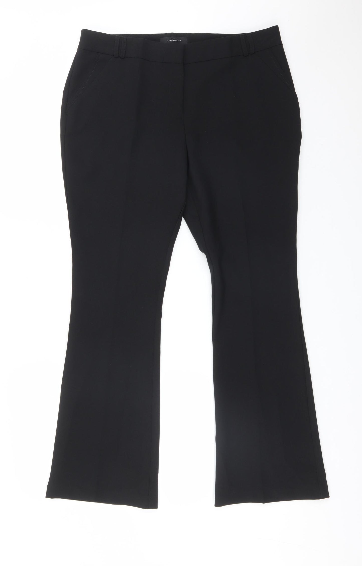 Atmosphere Womens Black  Polyester Dress Pants Trousers Size 12 L29 in Regular