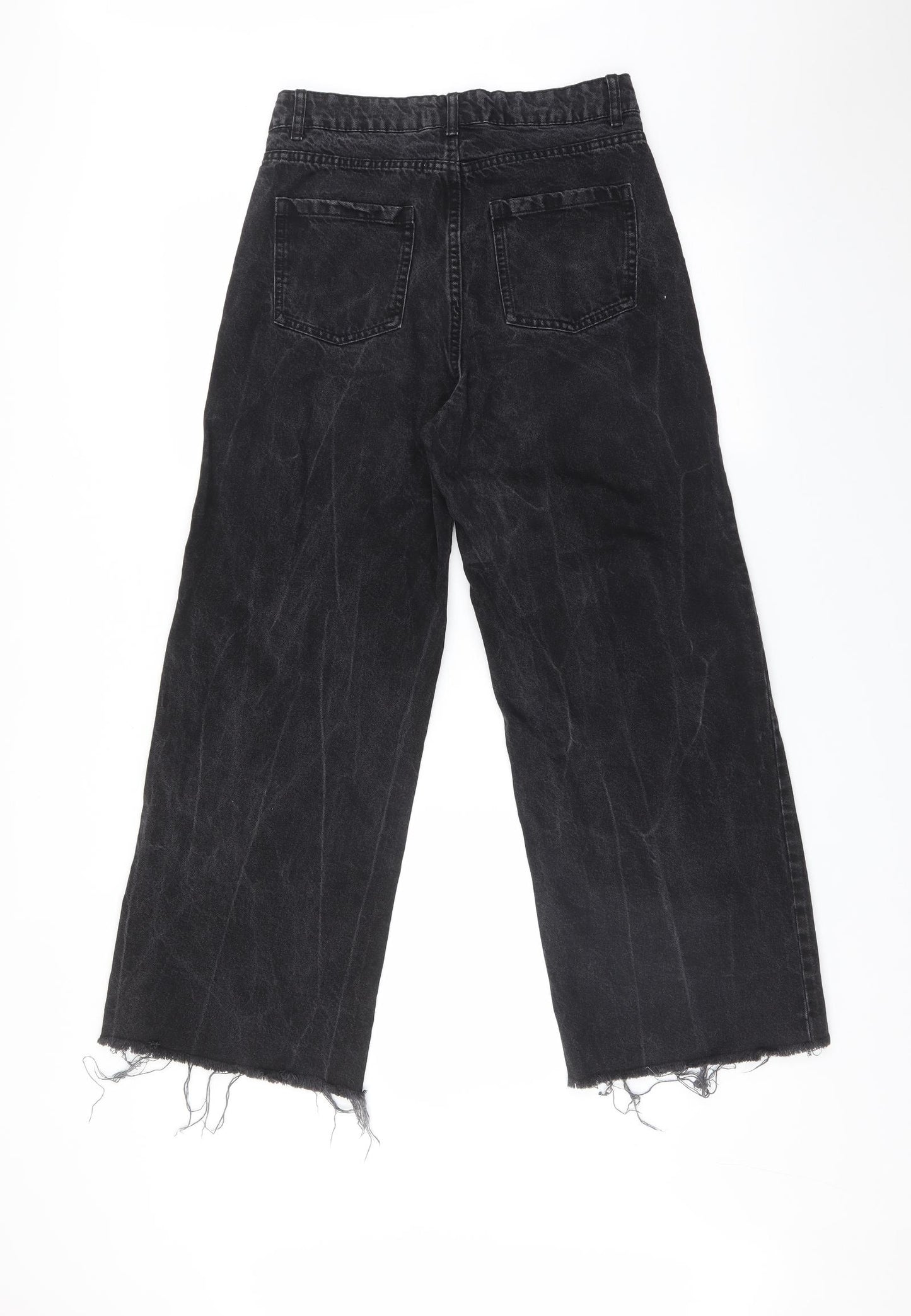 DENIM CO Womens Black  Cotton Wide-Leg Jeans Size 10 L27 in Regular