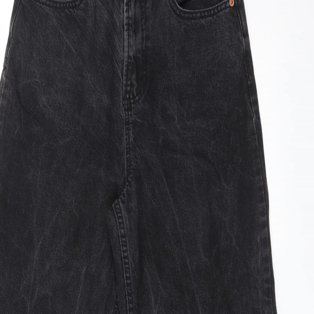DENIM CO Womens Black  Cotton Wide-Leg Jeans Size 10 L27 in Regular