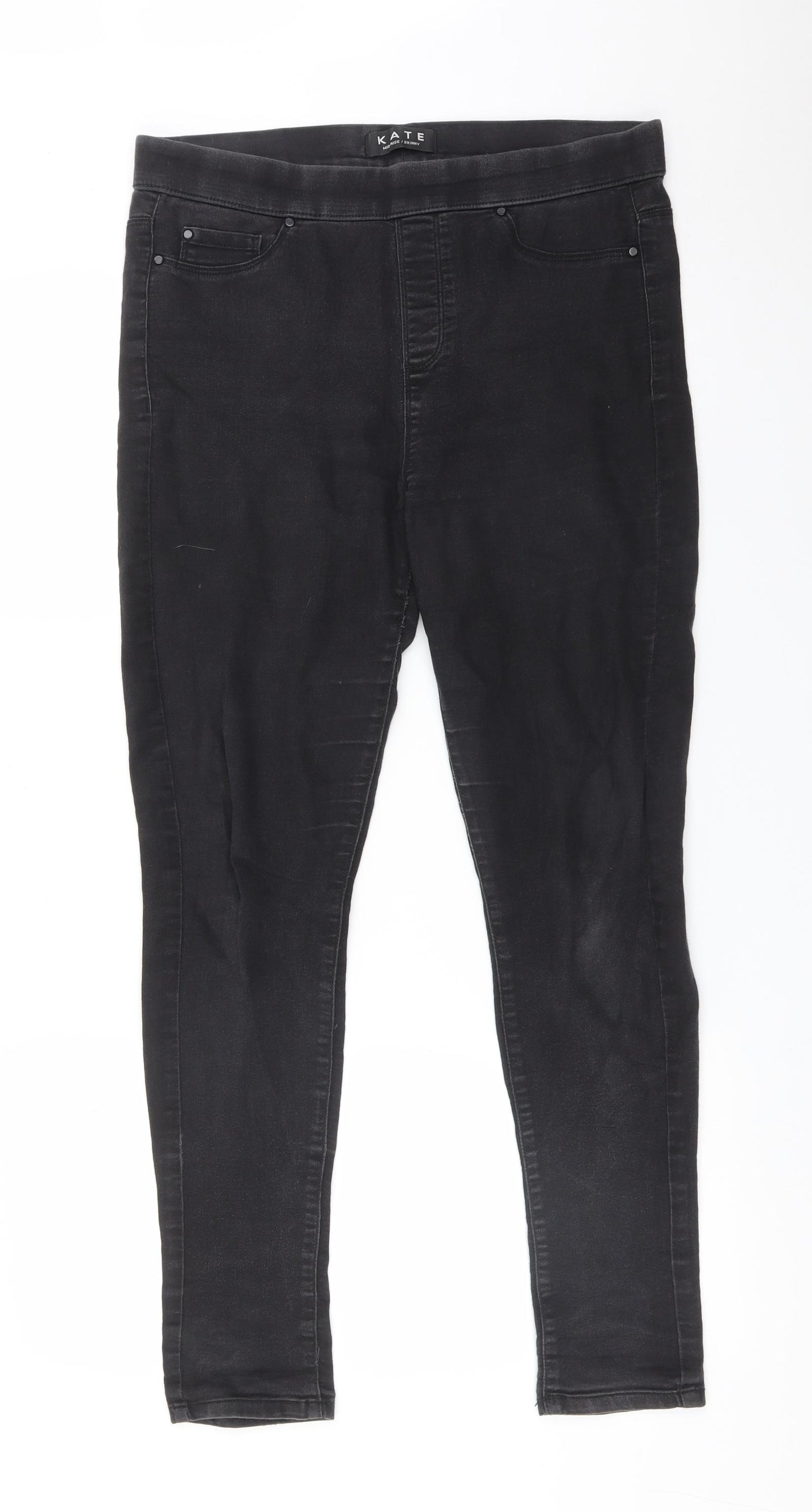 Peacocks Womens Black  Cotton Skinny Jeans Size 14 L29 in Regular