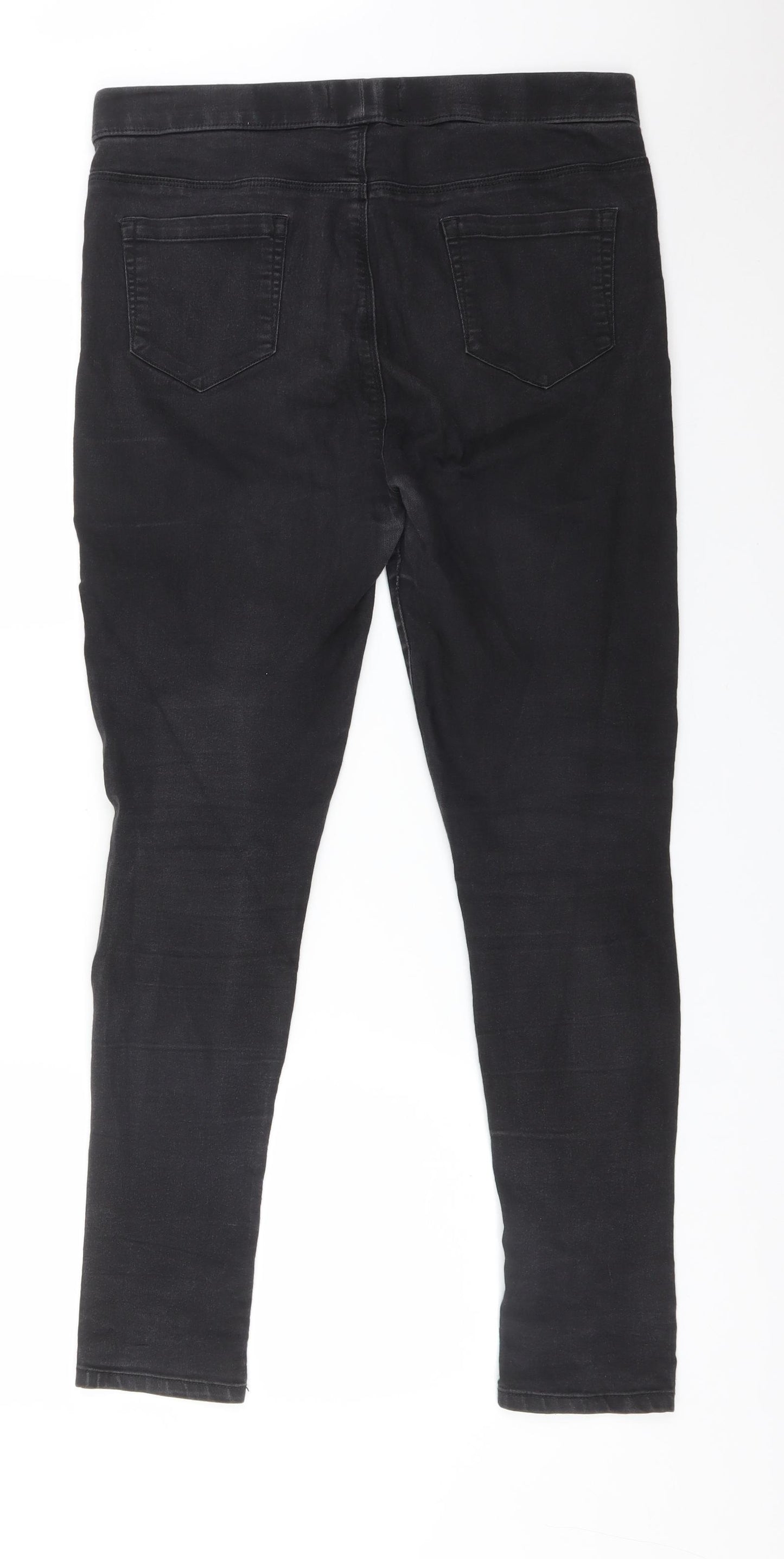 Peacocks Womens Black  Cotton Skinny Jeans Size 14 L29 in Regular