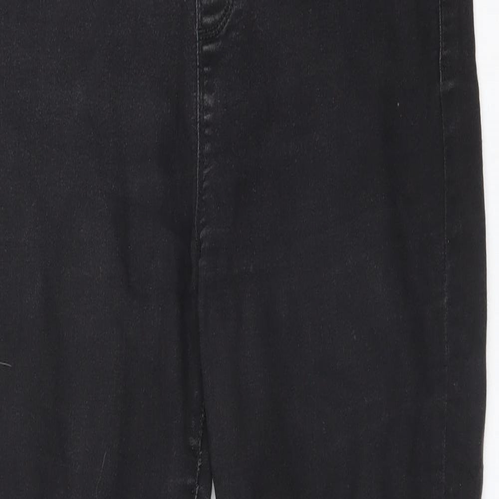 Peacocks Womens Black  Cotton Skinny Jeans Size 14 L29 in Regular