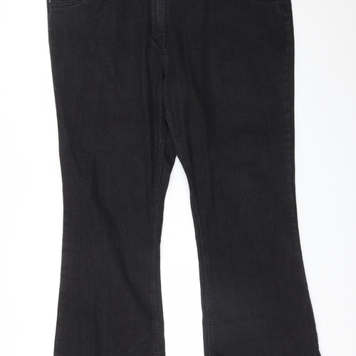 Yours Womens Black  Cotton Bootcut Jeans Size 22 L30 in Regular