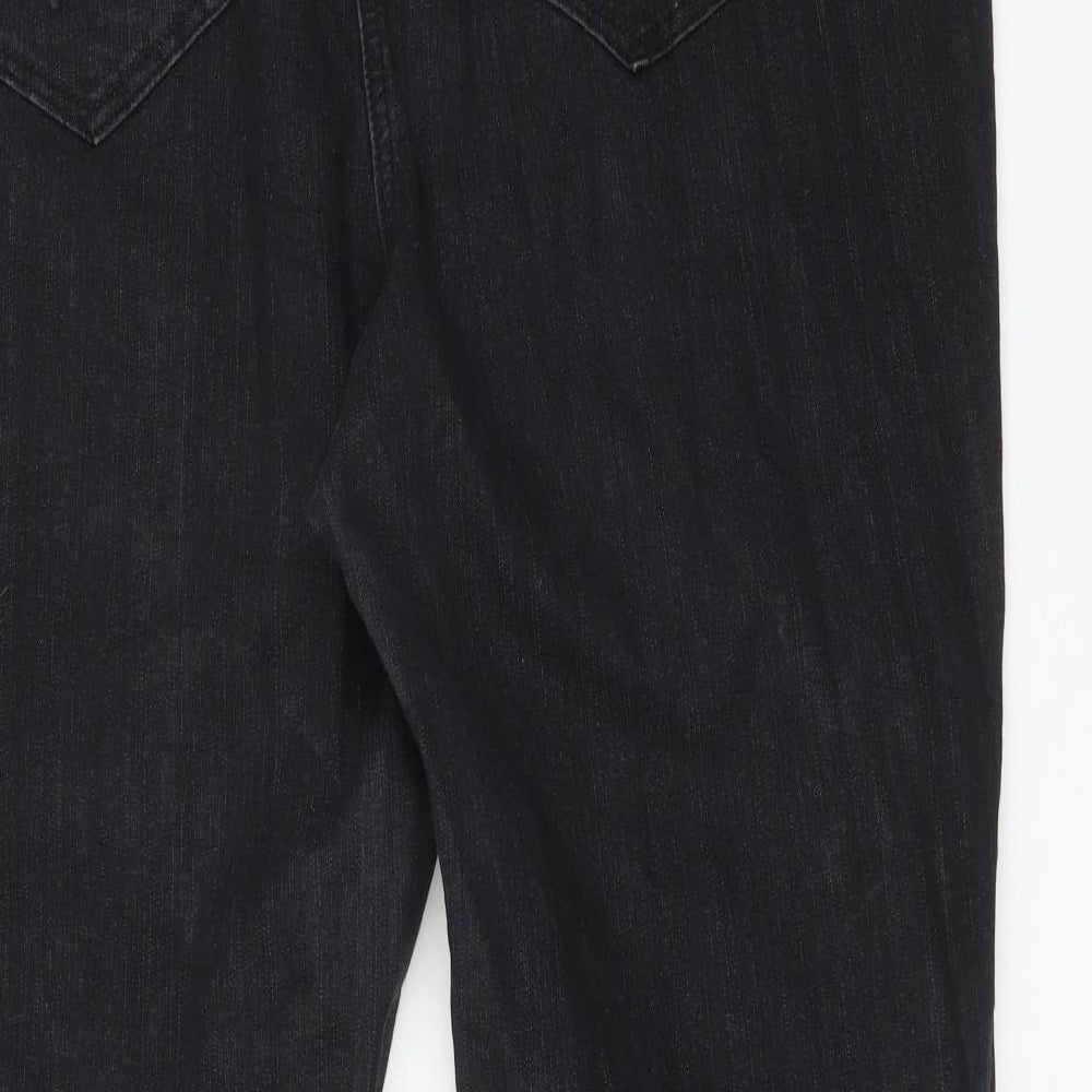 Yours Womens Black  Cotton Bootcut Jeans Size 22 L30 in Regular