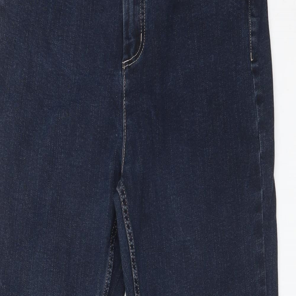 M&S Womens Blue  Cotton Bootcut Jeans Size 14 L28 in Regular