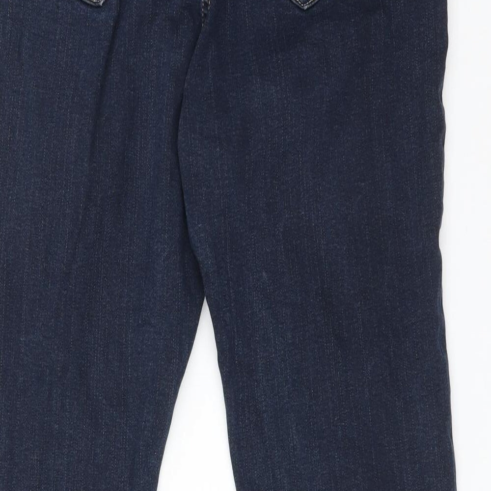 M&S Womens Blue  Cotton Bootcut Jeans Size 14 L28 in Regular