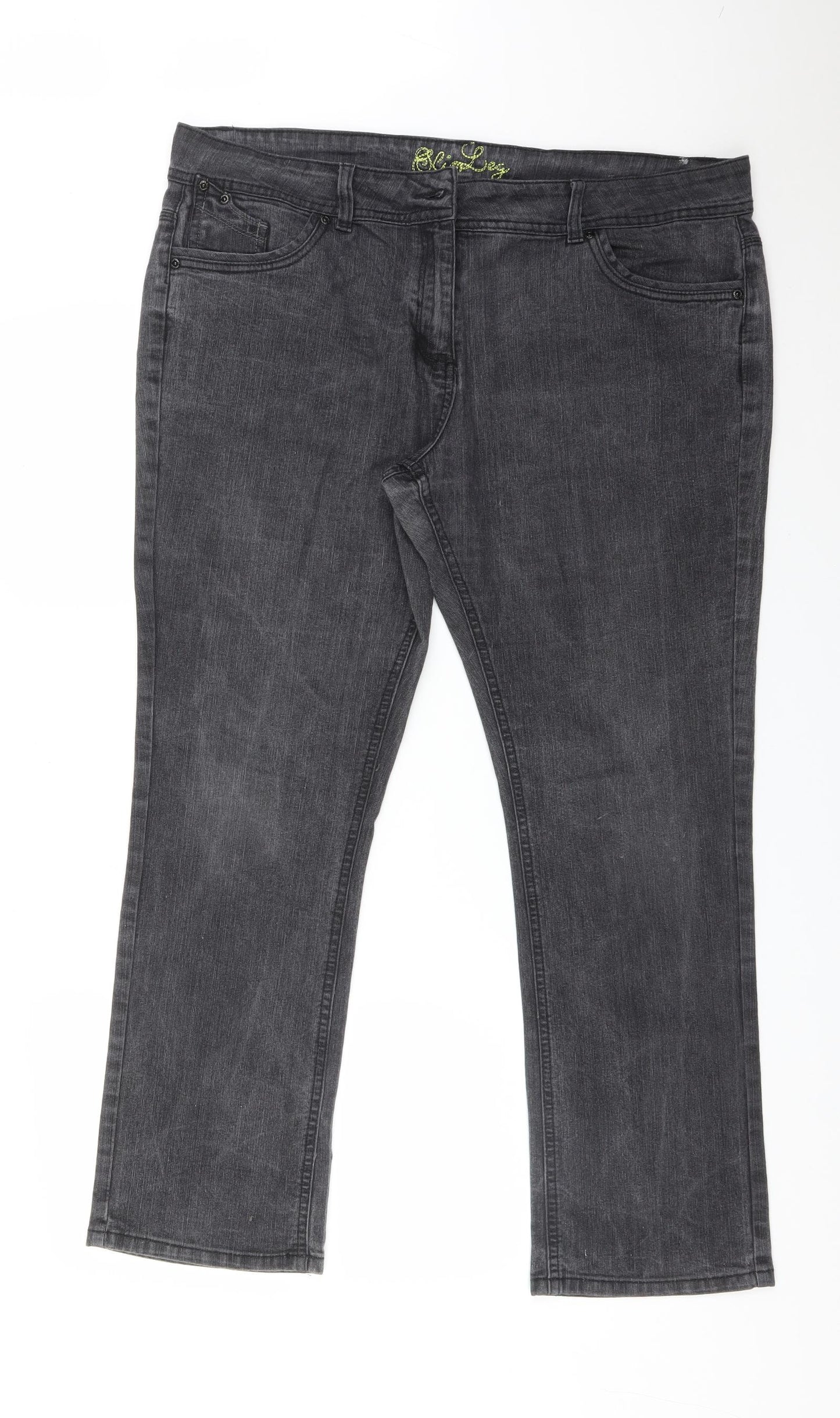 Cherokee Womens Black  Cotton Straight Jeans Size 18 L29 in Slim