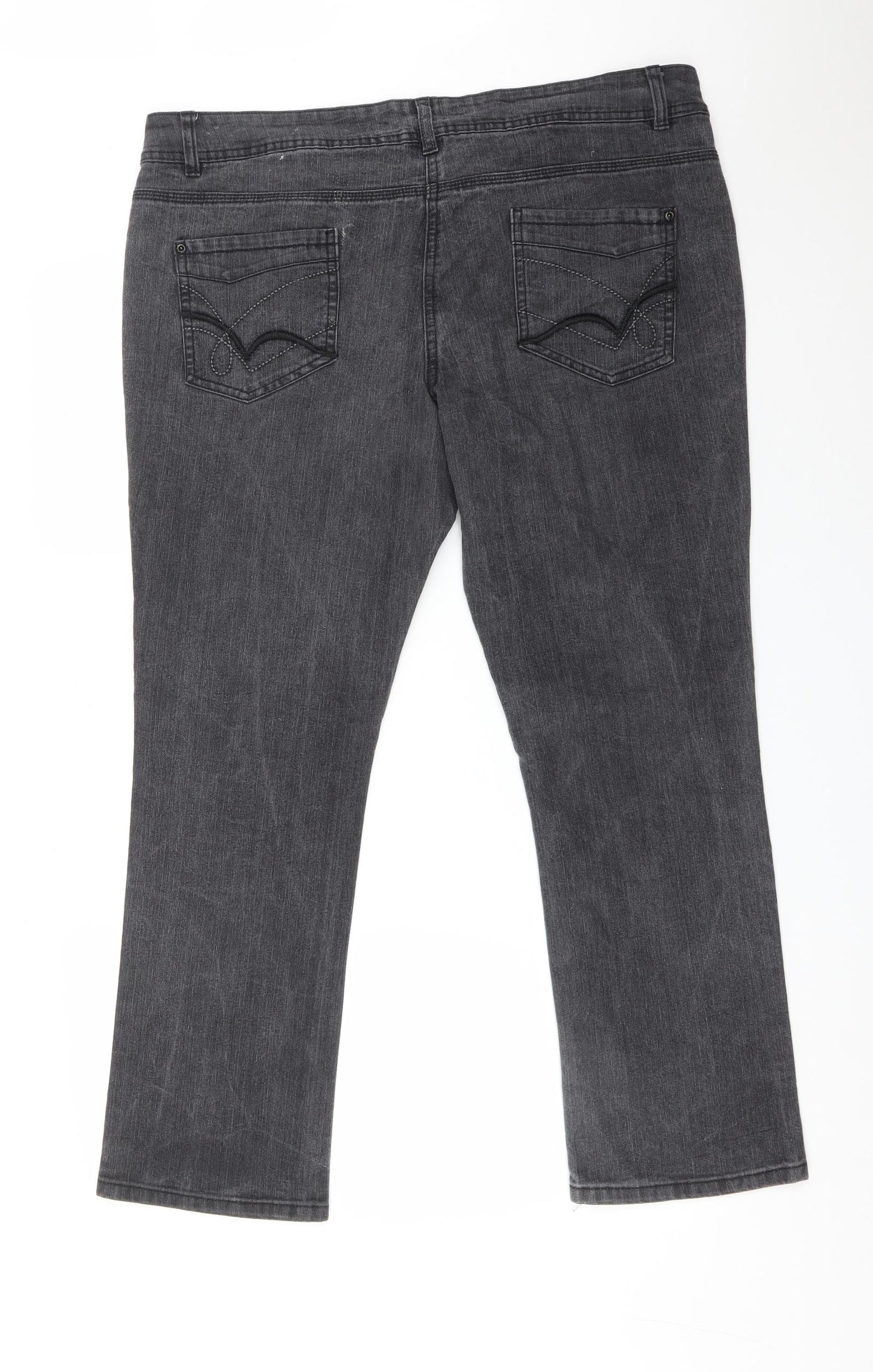 Cherokee Womens Black  Cotton Straight Jeans Size 18 L29 in Slim