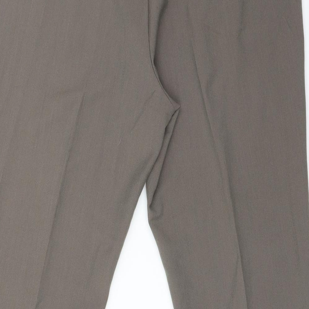 BONMARCHE Womens Brown  Polyester Dress Pants Trousers Size 16 L27 in Regular