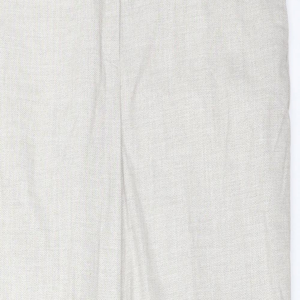 H7M Womens Beige  Polyester Carrot Trousers Size 12 L26 in Regular