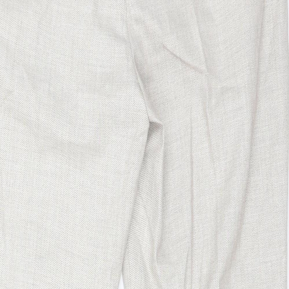 H7M Womens Beige  Polyester Carrot Trousers Size 12 L26 in Regular
