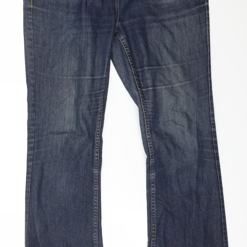 Matalan Womens Blue  Cotton Bootcut Jeans Size 14 L29 in Regular