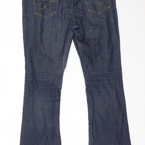 Matalan Womens Blue  Cotton Bootcut Jeans Size 14 L29 in Regular