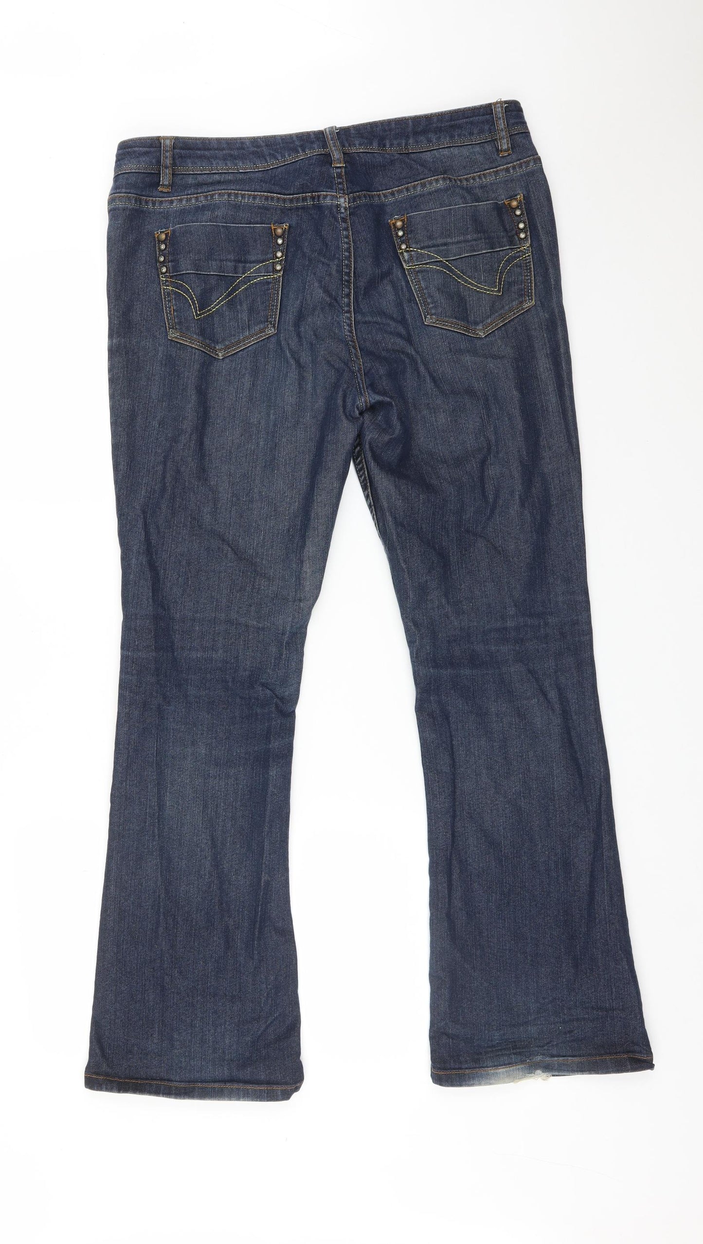 Matalan Womens Blue  Cotton Bootcut Jeans Size 14 L29 in Regular
