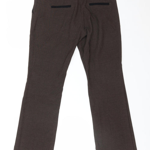 NEXT Womens Brown  Polyester Trousers  Size 8 L28 in Regular
