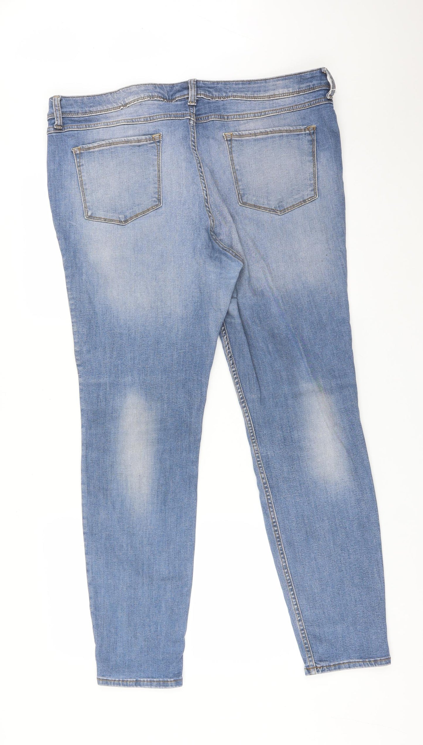 TU Womens Blue  Cotton Straight Jeans Size 18 L29 in Regular