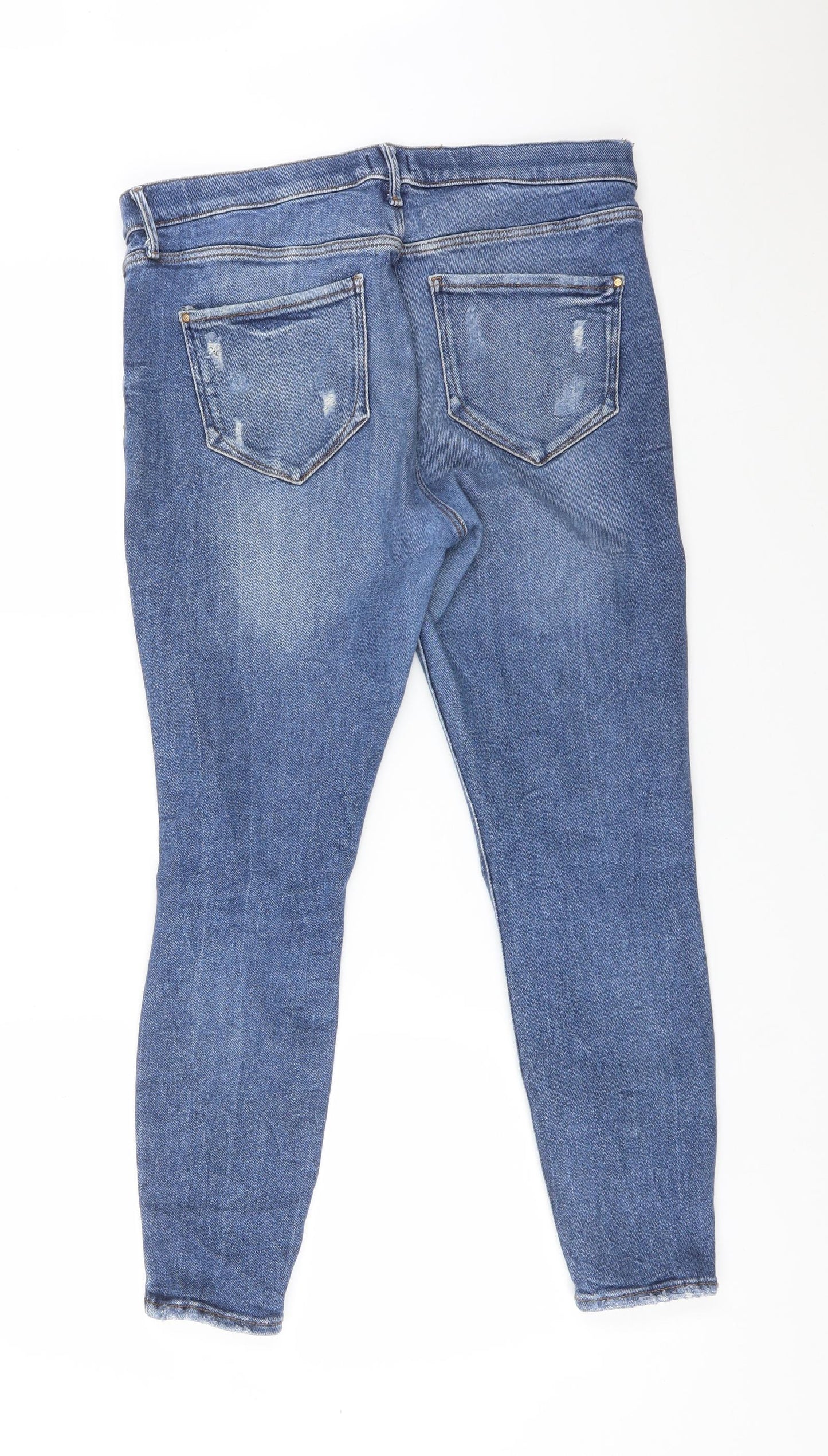 River Island Womens Blue  Cotton Skinny Jeans Size 16 L26 in Regular