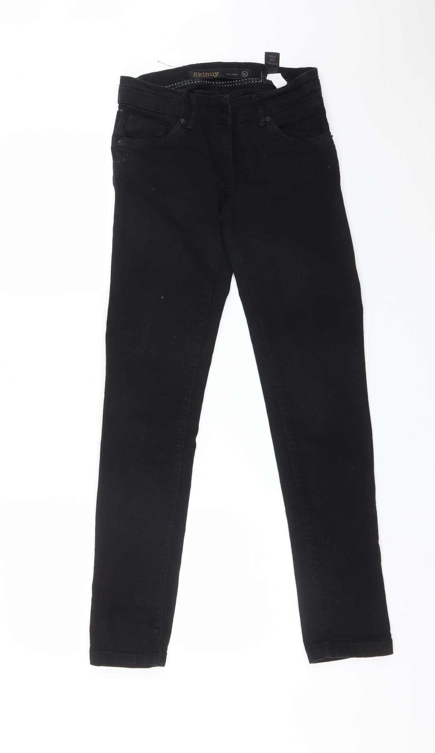 NEXT Womens Black  Cotton Skinny Jeans Size 8 L30 in Regular