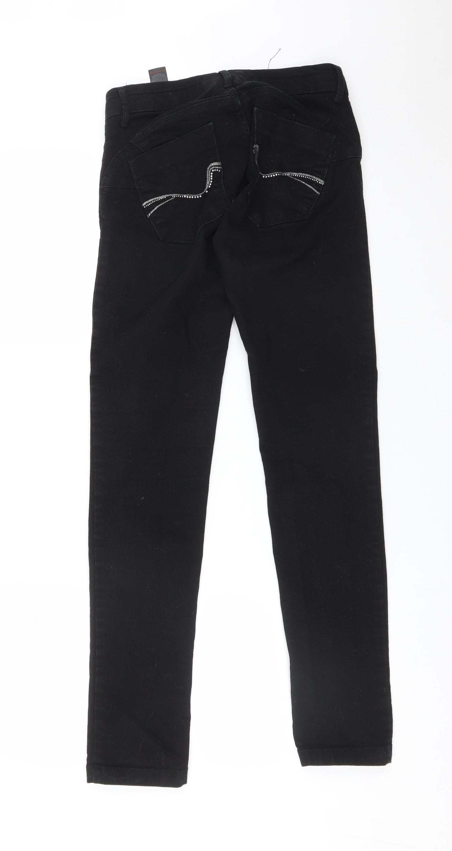 NEXT Womens Black  Cotton Skinny Jeans Size 8 L30 in Regular