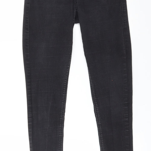Topshop Womens Black  Cotton Skinny Jeans Size 28 L32 in Regular