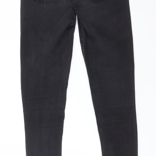 Topshop Womens Black  Cotton Skinny Jeans Size 28 L32 in Regular
