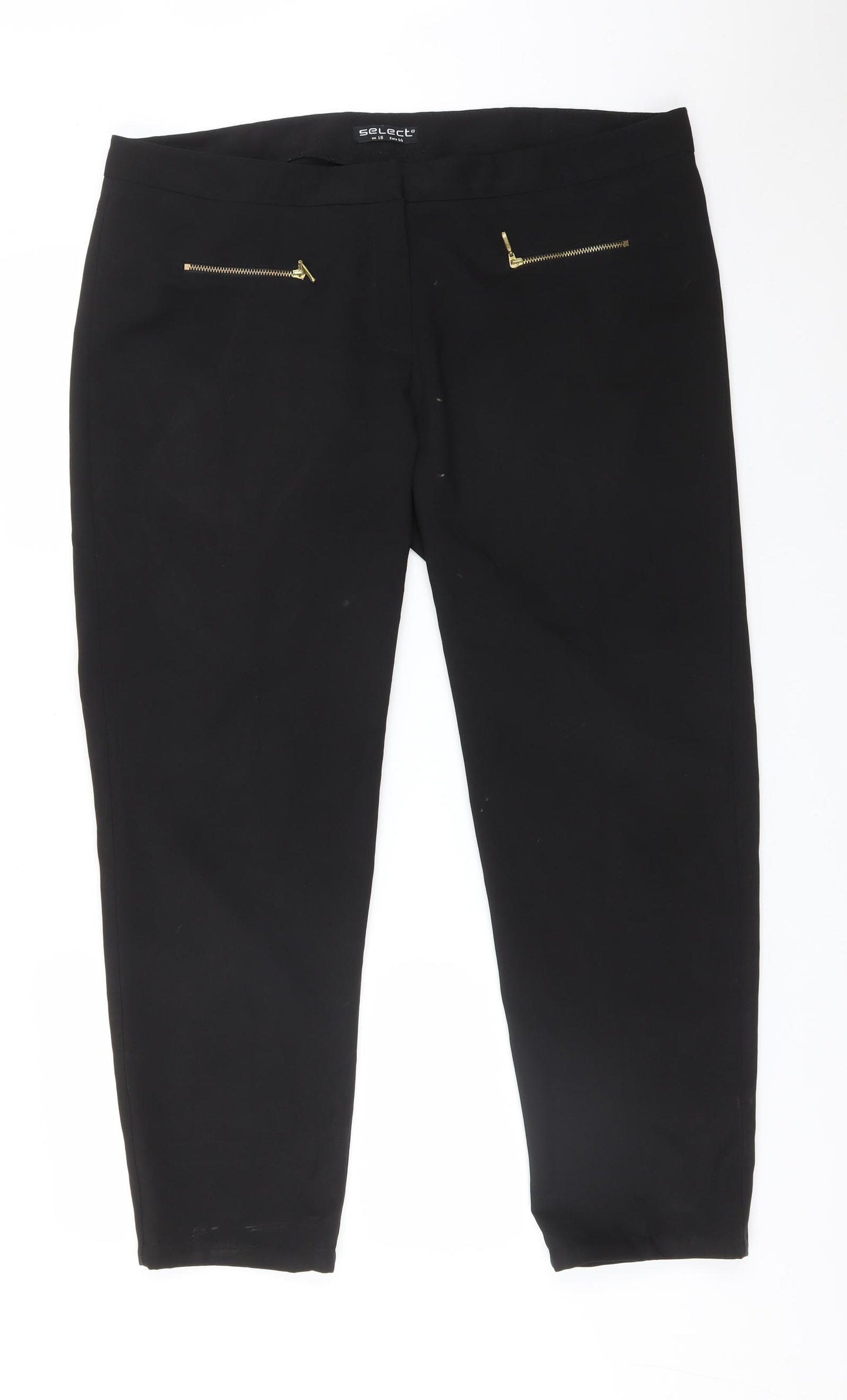 Select Womens Black  Polyester Trousers  Size 16 L29 in Regular