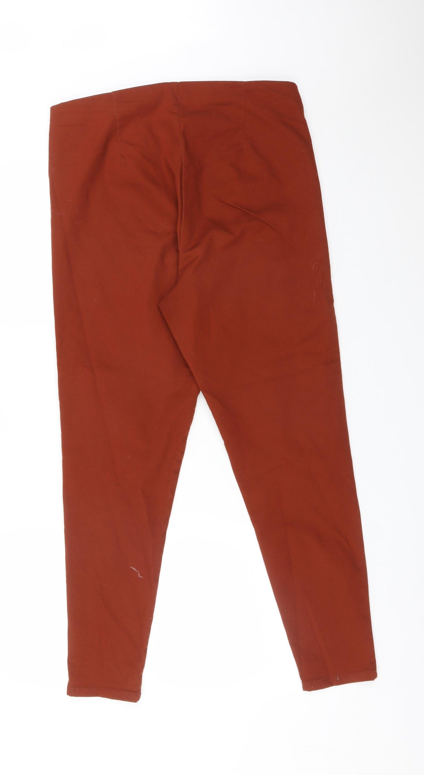 George Womens Brown  Cotton Trousers  Size 14 L27 in Regular