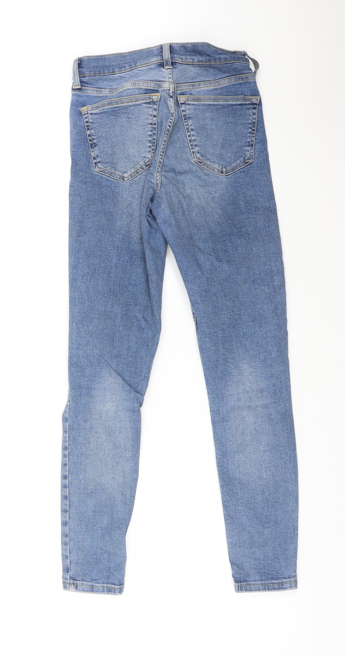 Topshop Womens Blue  Cotton Skinny Jeans Size 26 L32 in Regular