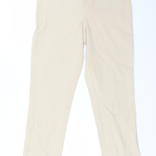 Preworn Womens Beige  Cotton Trousers  Size 14 L28 in Regular
