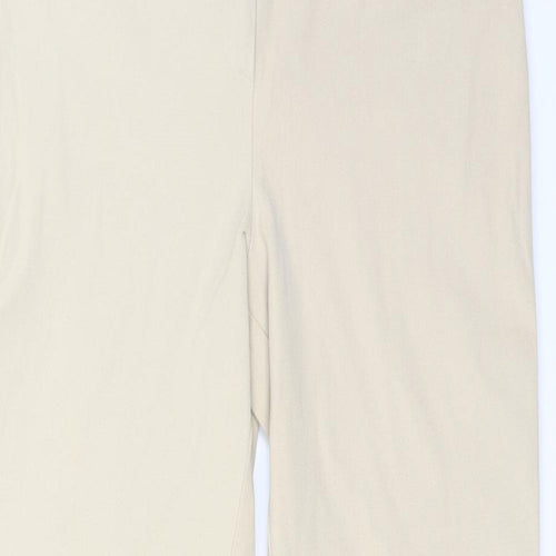 Preworn Womens Beige  Cotton Trousers  Size 14 L28 in Regular