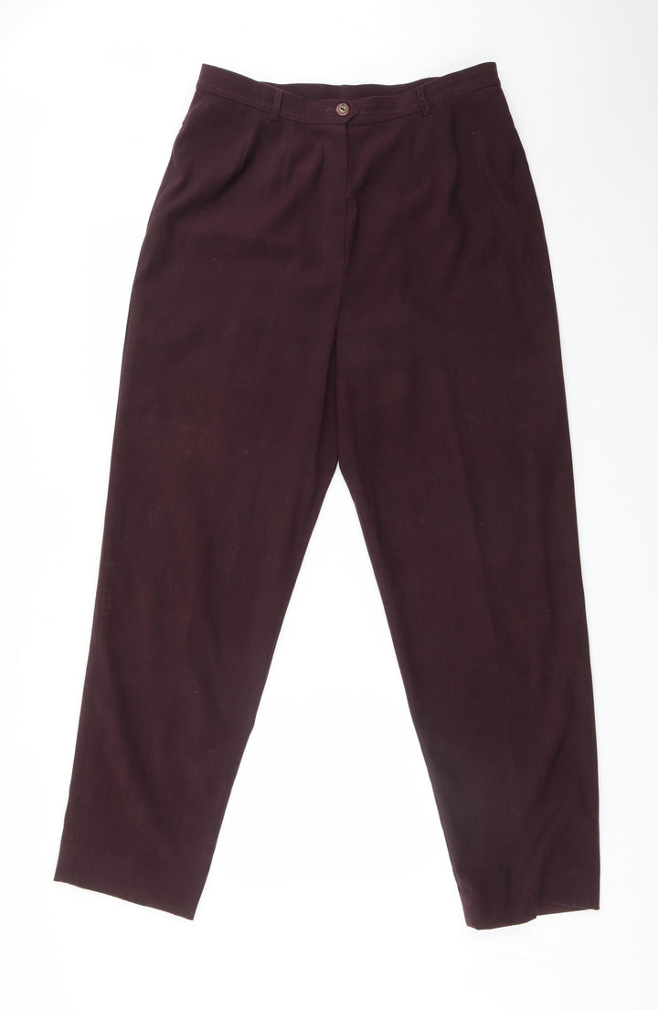 Country Casuals Womens Purple Polyester Trousers Size 14 L29 in Regular