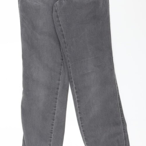 New Look Womens Grey  Cotton Straight Jeans Size 10 L30 in Regular